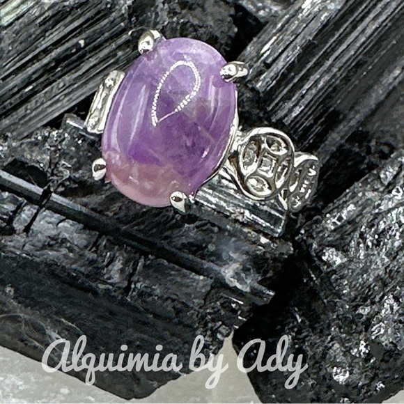 Amethyst Victorian silver statement gem ring - Picture 1 of 7